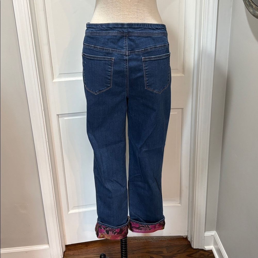 Chico’s perfect stretch girlfriend slim leg ankle sz 1.5 (10) jeans w/tapestry - Picture 4 of 9